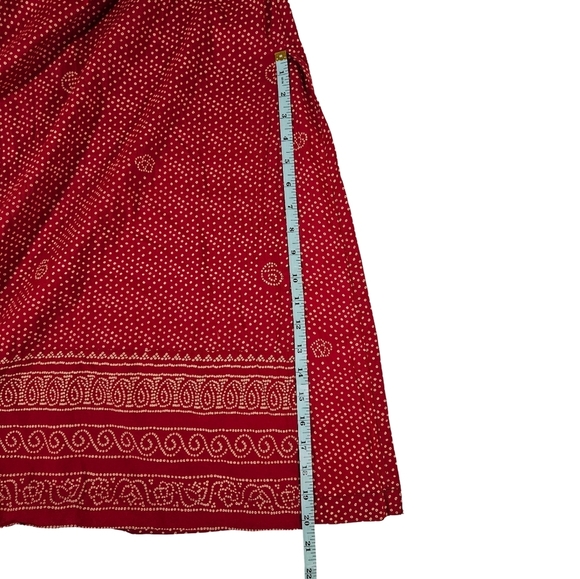 Fabindia Cotton Pleated Front Sleevless Dress, Red, Medium - Picture 12 of 13